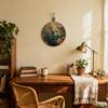 DEQSX Vintage Floral Hummingbird Round Wall Art, Rustic Nature Cottagecore Flower Botanical Bird Wall Decor Canvas Prints Posters for Home Bedroom