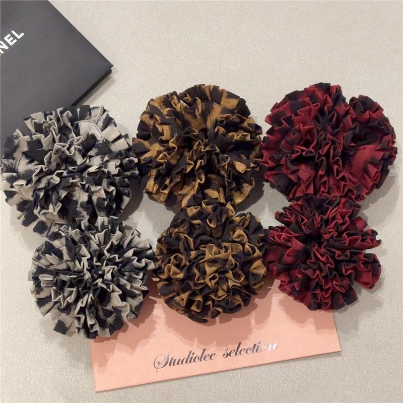 Premium Sense Elegant Retro Style Leopard Print Heavy Industry Hair Band Headband Hair Accessories Headflower Ponytail Rubber Band Hair Rope Women