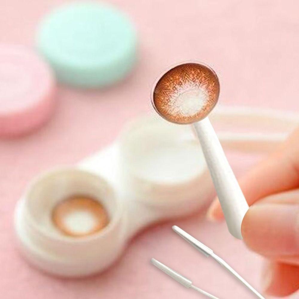 With Suction Stick Contact Lens Inserter Remover Transparent Clip Contact Lens Case  for Eye Care