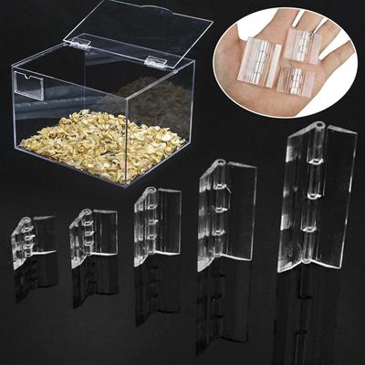 2Pcs Transparent Plastic Folding Hinges 270 Degree Durable Clear Acrylic Hinge Tools Cabinet Hardware Storage Box Hinges
