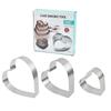 3Pcs/set Love/Round/Flower Mousse Ring Mould Stainless Steel Fondant Pastry Cake Biscuit Decorating Baking Tool Kitchen Bakeware