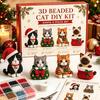 Parent Child Interactive Activity 3D Beaded DIY Kit, Lifelike Christmas Animal Beading Craft Set, Set for Kids Handmade Easy Embroidery Kit And Adults