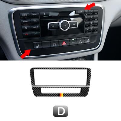 Central Console AC CD Panel Cover Trim Carbon Fiber Decoration Stickers For Mercedes-Benz A B Class W176 W246 CLA C117 GLA X156