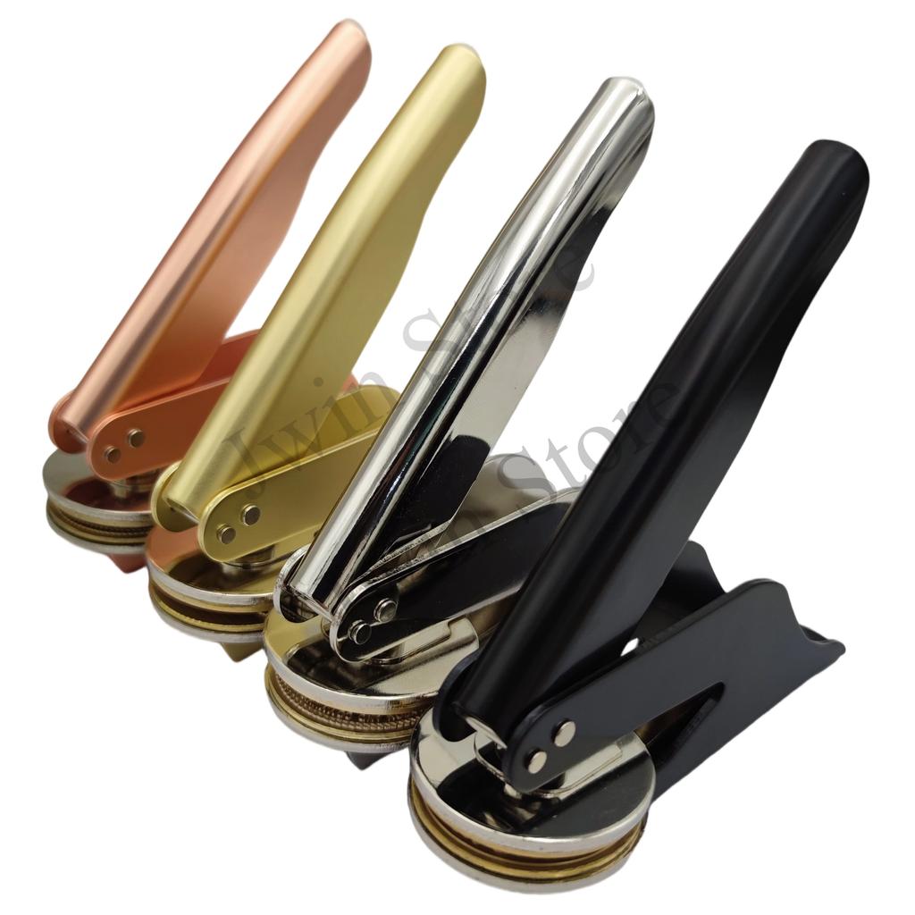 Customize Embossing Stamp with Your Logo Monogram Embosser Seal for Wedding Invitation DIY Craft 40mm Diameter