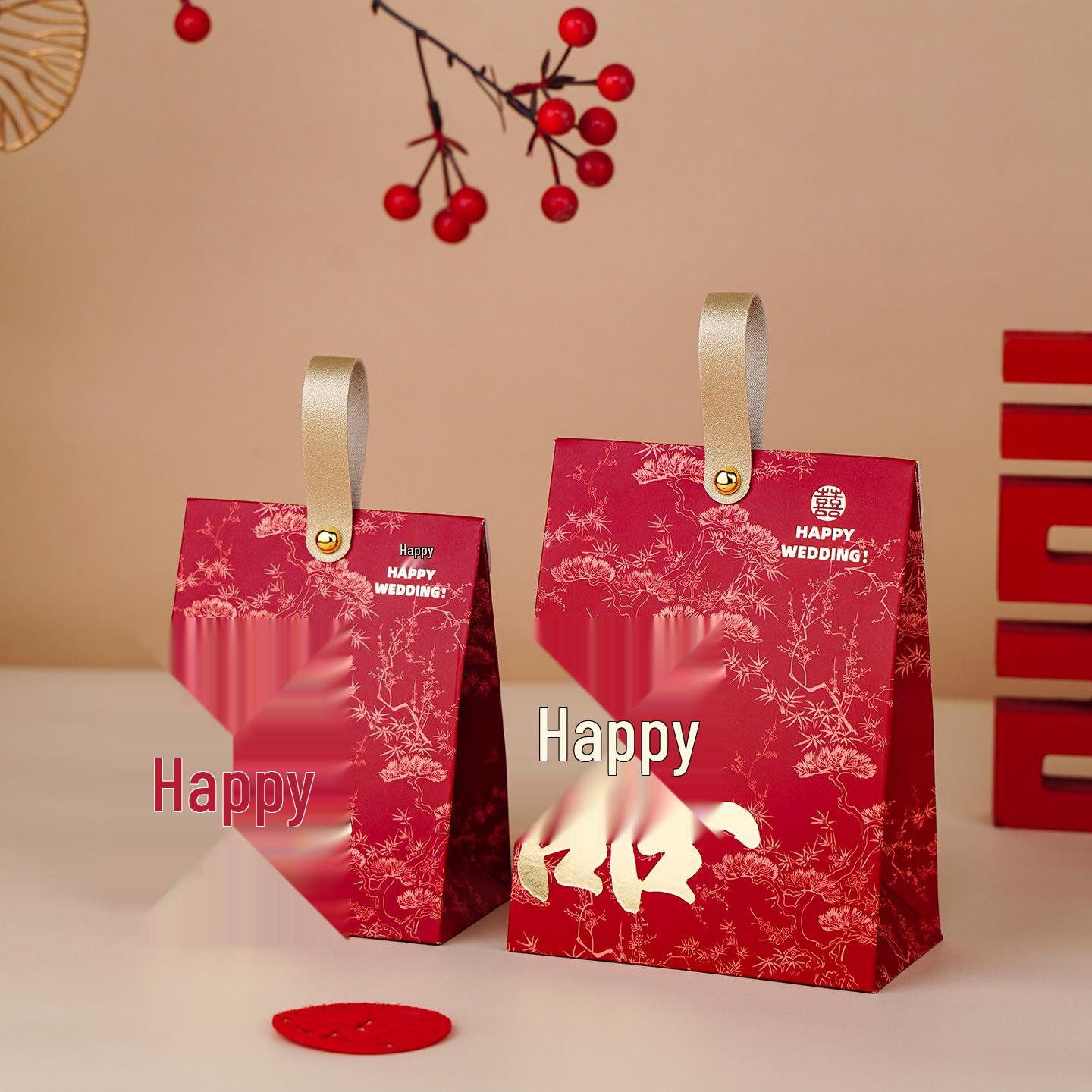

High-End Chinese Style Wedding Favor Candy Box Set for Engagements Small