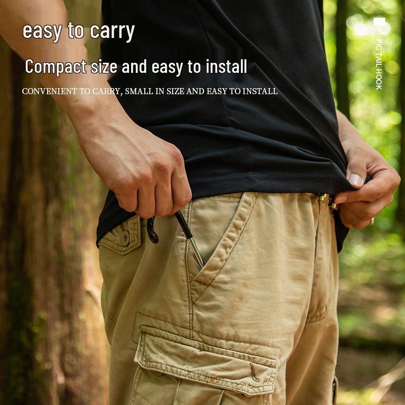 Dual-Sided Non-Slip S-Shaped Outdoor Camping Light and Clothes Hook