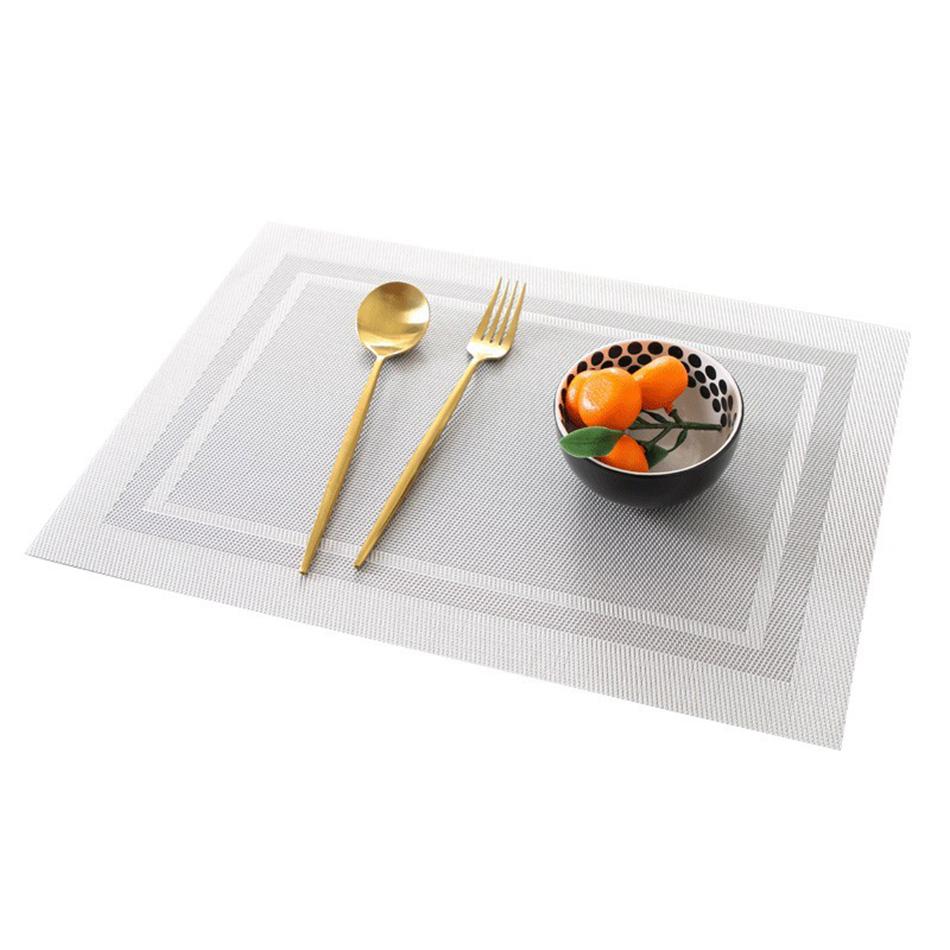 Placemats for Dining Table PVC Bamboo Pattern Table Mats Multiple Colors Non-Slip Heat Resistant Washable Easy to Clean