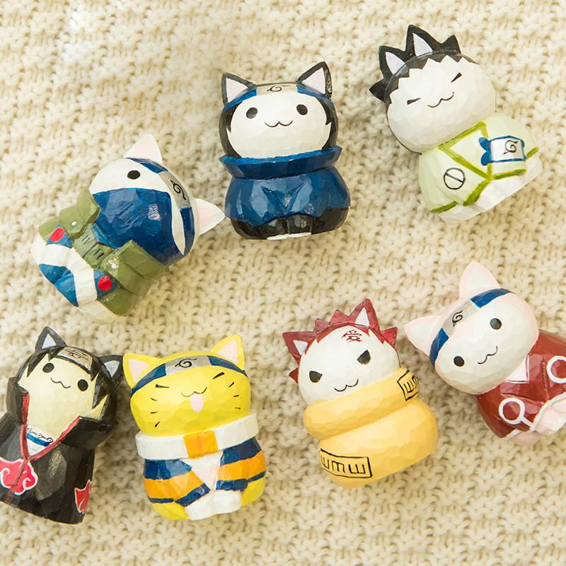 Naruto Houtsnijwerk Kat Figuur Cadeau Voor Huis Kantoor Decoratie En Verzamelaars