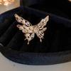Light Luxury Metal Large Butterfly Rings for Women Girls Light Luxury Exquisite Zircon Pearl Opening Rings Party Jewelry Gifts