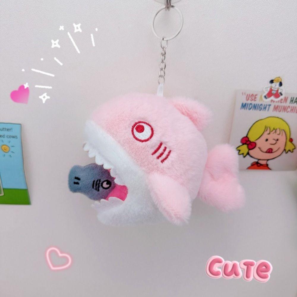 Stuffed Animal Blue Shark Plush Keychains Cartoon Shark Plush Shark Keyring  Kids Gifts