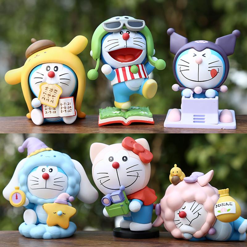 Adorable Q Version Anime Doremon Coskt Series Pvc Figure Cute Desktop Decoration Gift