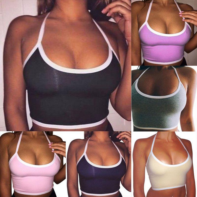 Casual Women Tank Tops Bustier Bra Vest Blouse Sleeveless Crop Shirt Bralette