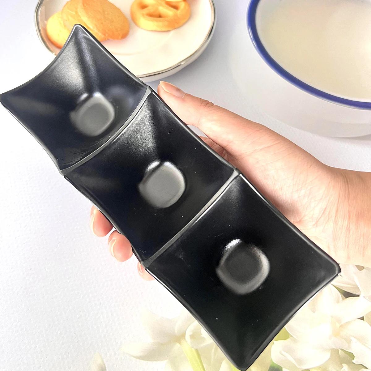 

1 шт.-Черные меламиновые соусницы Кухонная посуда Кулинарная тарелка для приправ Тарелка для соевого соуса для суши Миска для ресторана чёрный