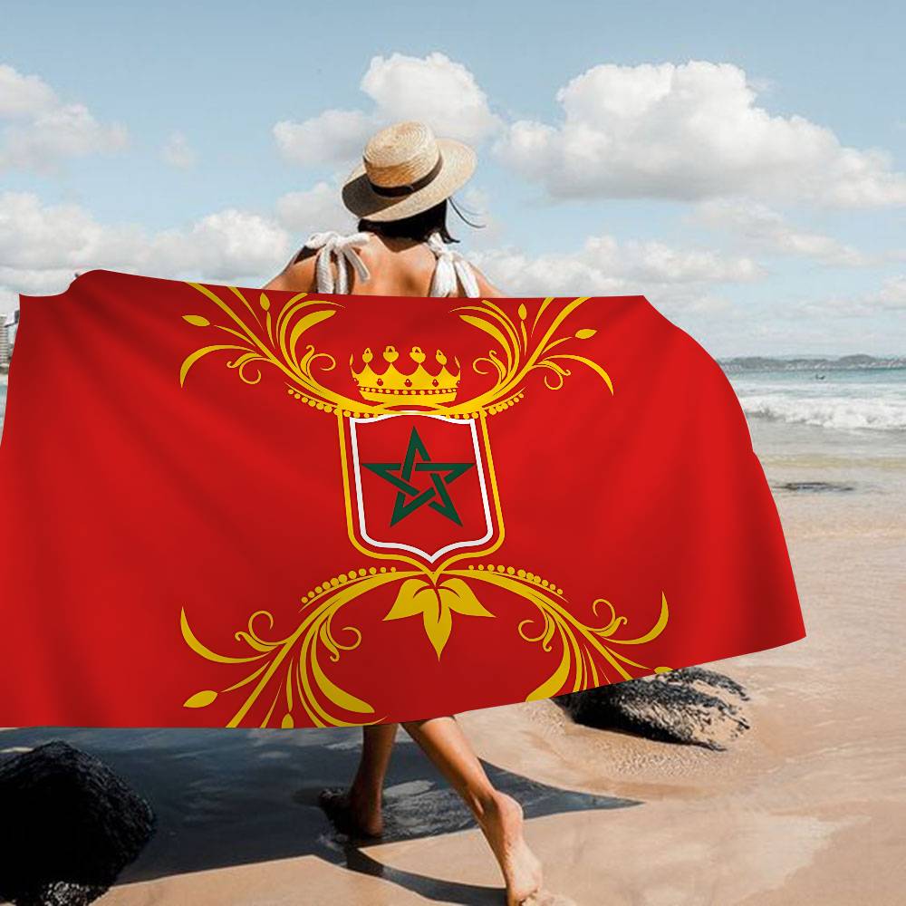 

Morocco Map Flag Anime Beach Swimming Towel Soft Absorbent Washcloth Children s Gifts For Kids Travel Camping Gym W30*H60(CM)