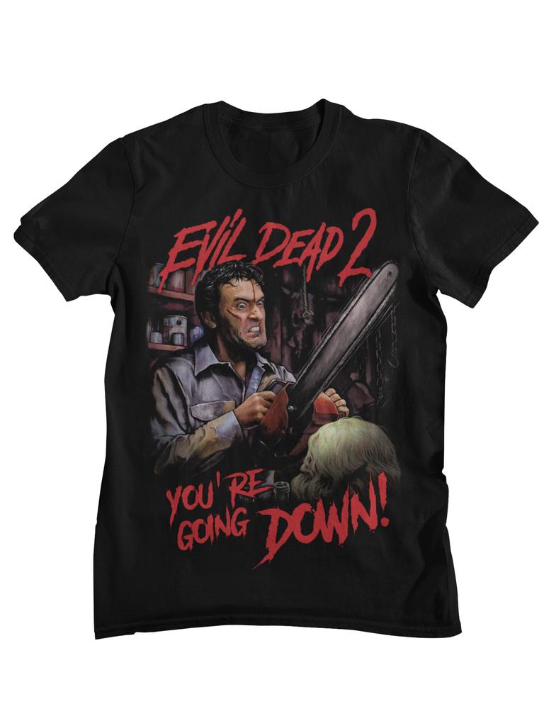 Evil Dead Świt Żywych Trupów Retro Horror Filmowy Kolaż Graficzny Koszulka Unisex Damskie Casual Bawełna Streetwear Góry
