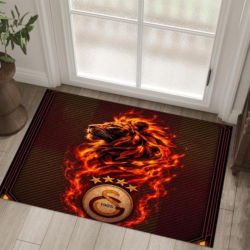 Galatasaray FC Design Crystal Velvet Carpet Cozy Non?Slip Printed Rug For Bedroom Living Room Entrance