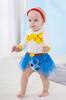 Dressy Daisy Cowgirl Romper for Toddler Cosplay with Perfect for and Ages White Jessie-inspired Girls, Headband, Halloween, Birthdays, Parties, 6-9