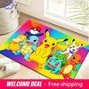 Pokemon Characters Print Non-slip Doormat, Soft Absorbent Floor Rug for Home Decor