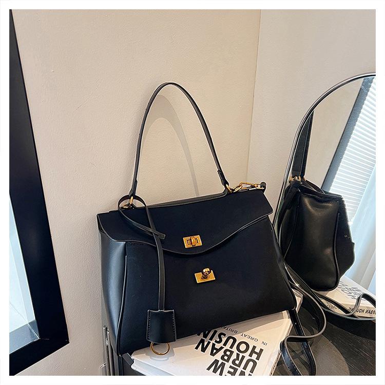 Business Commuter Handbag for Women, New Matte Leather Tote Bag, Unisex Style, Large Handheld Bag, Crossbody Bag