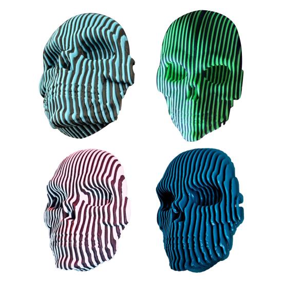 Quantums Skull Wall Decoration Home Office Living Room Bathroom Wall Art Spooky 3D Printed Skull Sculpture Figurine Statue Wall Ornament