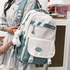 School Bag Female Junior High School Casual Contrasting Color Backpack Ins Fashion Lightweight Travel Backpack High Value Campus Backpack