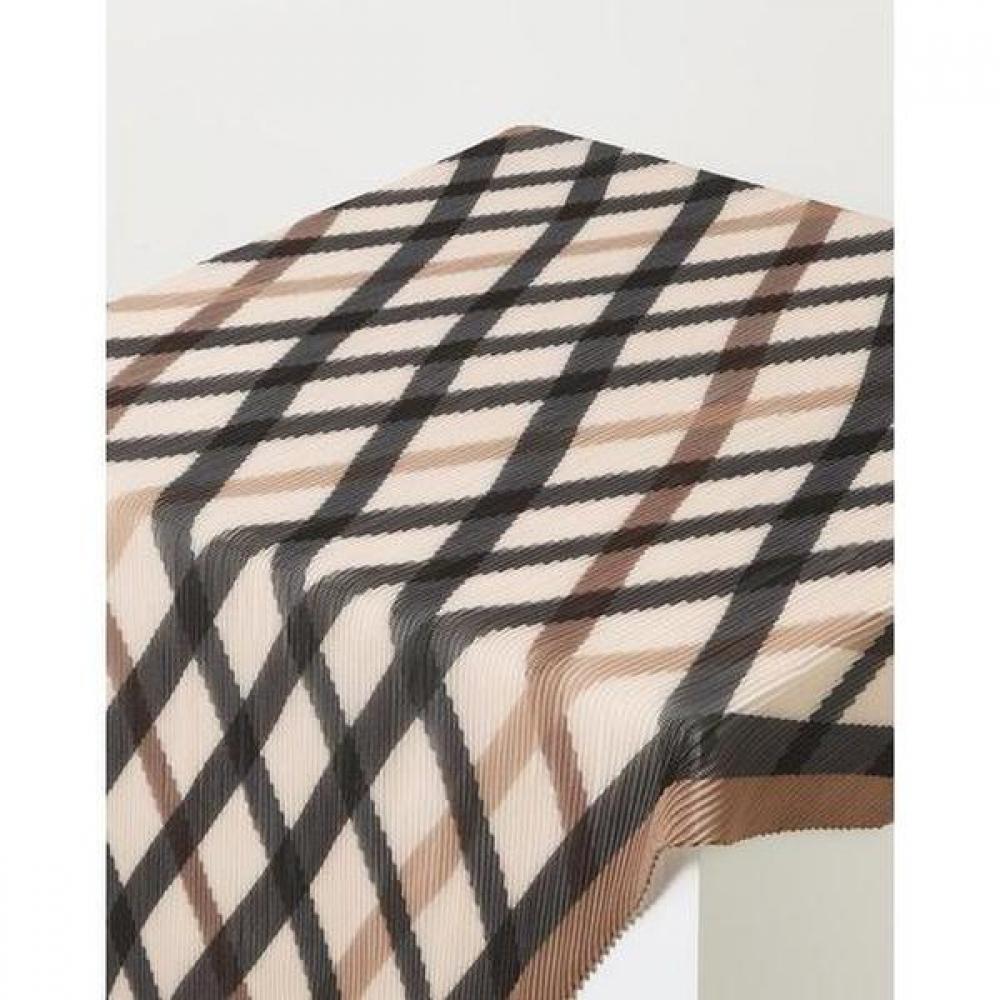Daks Brown Check Pleats Scarf Dcsc2f517w2