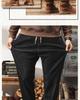 Men's Large Plus Velvet Elastic Waist Harem Jeans - Loose Fit, Thick, Warm Winter Trousers