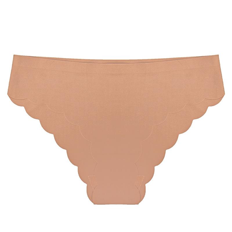 

Жіночі весняно-літні трусики-бікіні з хвилястим краєм, низькою посадкою, з крижаного шовку, без швів XL