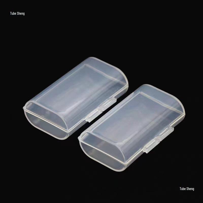 Boîte de rangement pour piles AA, Ronde, Lot de 2, Plastique transparent, Portable, Capacité 5 piles