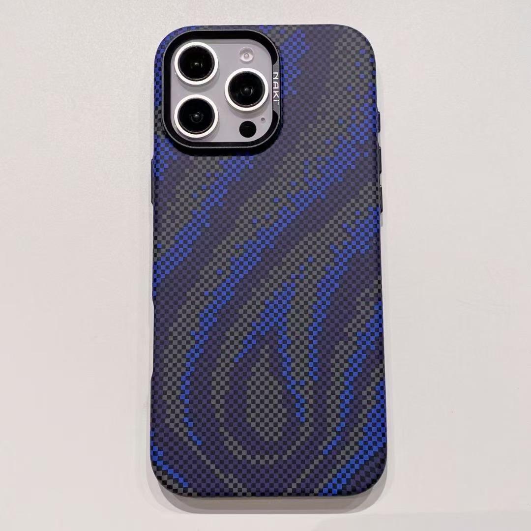 

Applicable To Apple 16proMax Magnetic Charging Mobile Phone Case Flame Carbon Fiber Pattern IPhone 15 Anti Fall Protection Case iPhone13/14