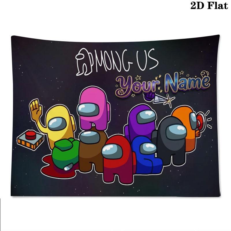 Among Us Custom Name Wall Tapestry Aesthetic Wall Hanging Printed Fabric Blanket Decorative Tapestries for Bedroom Living Room Home Decor
