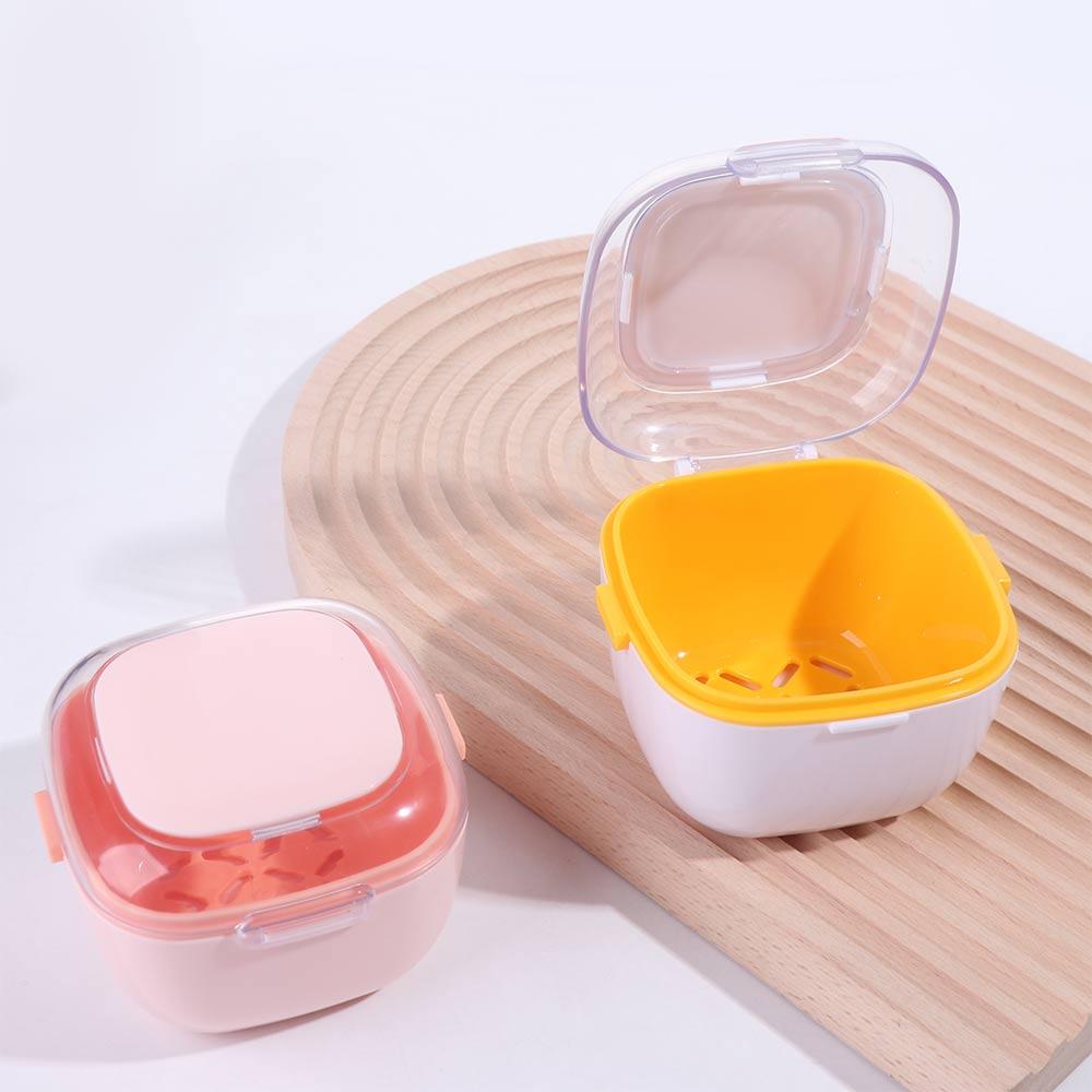 Sealed Orthodontic Retainer Storage Case Large Capacity Denture Soaking Cleaning Box  Travel