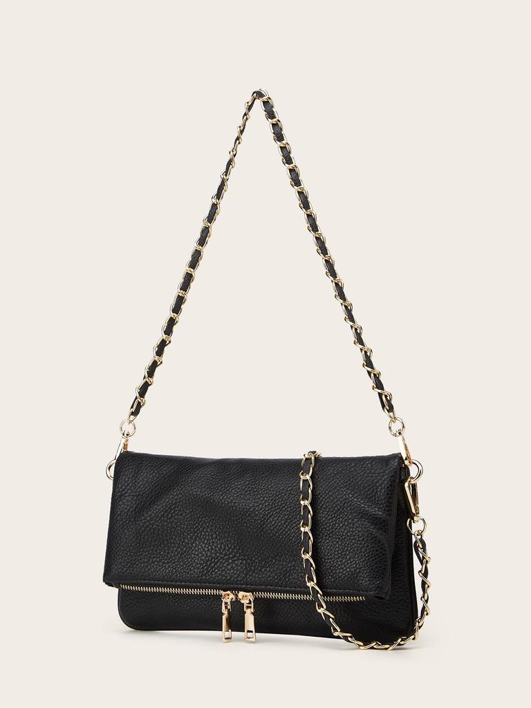Lychee Pattern Underarm Chain Bag - Women's High-End Fashion 2025, Small Square Crossbody/Shoulder Bag