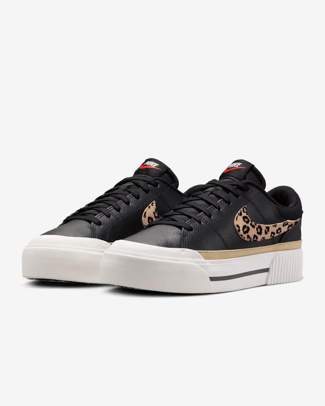 HF9548-001 Nike Court Legacy Lift Black Sail Picante Red Khaki (Women s) 11.5W