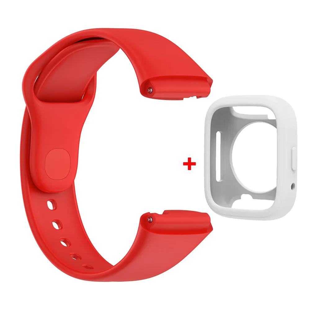 Silicone Strap For Redmi Watch 3 Active/Lite Bracelet Watchband + Protective Case Shell