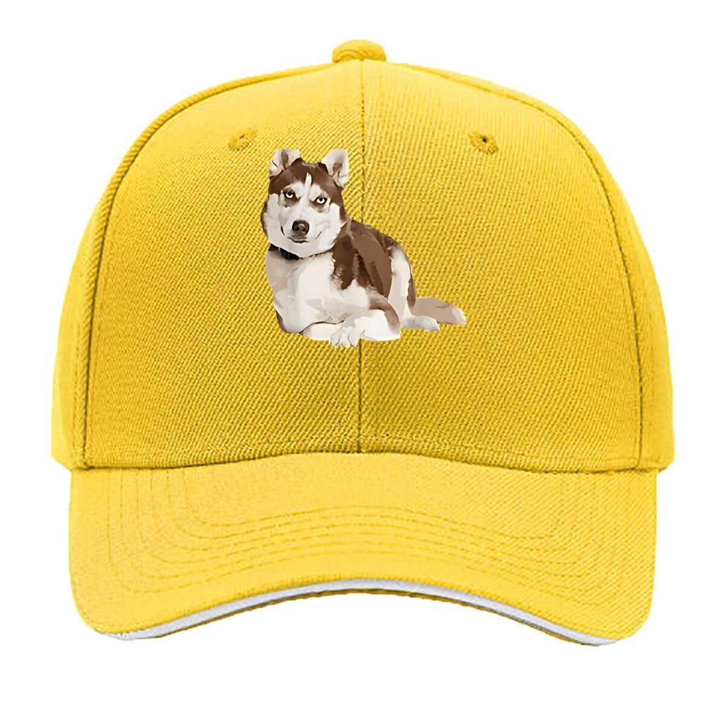 Vibrant Husky Art Print Home Decor Hip Hop hat Fashion Outdoor Sports Sandwich Baseball Cap