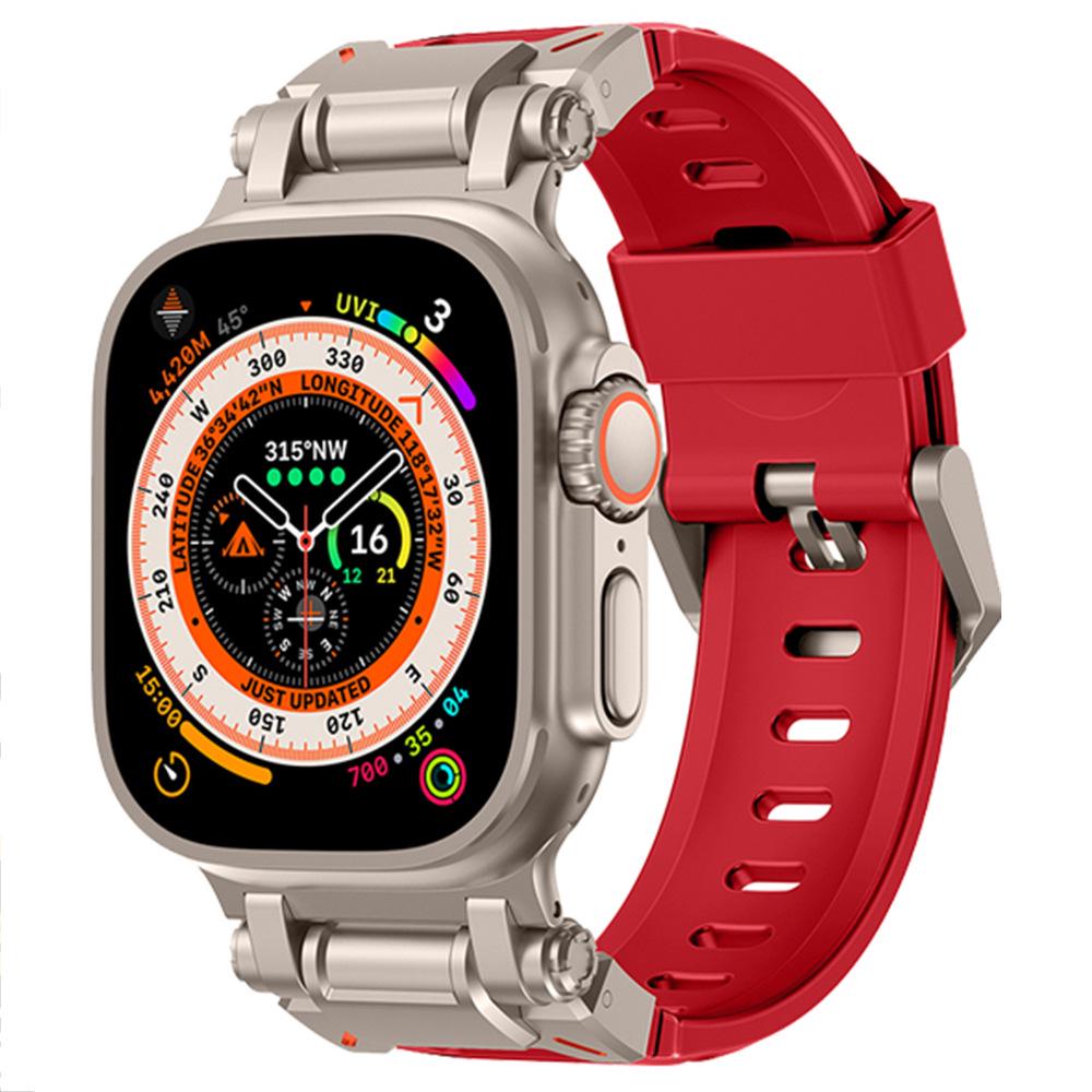 Compatible Silicone Explorer Band for Apple Watch Series 8, 9, and Ultra Models