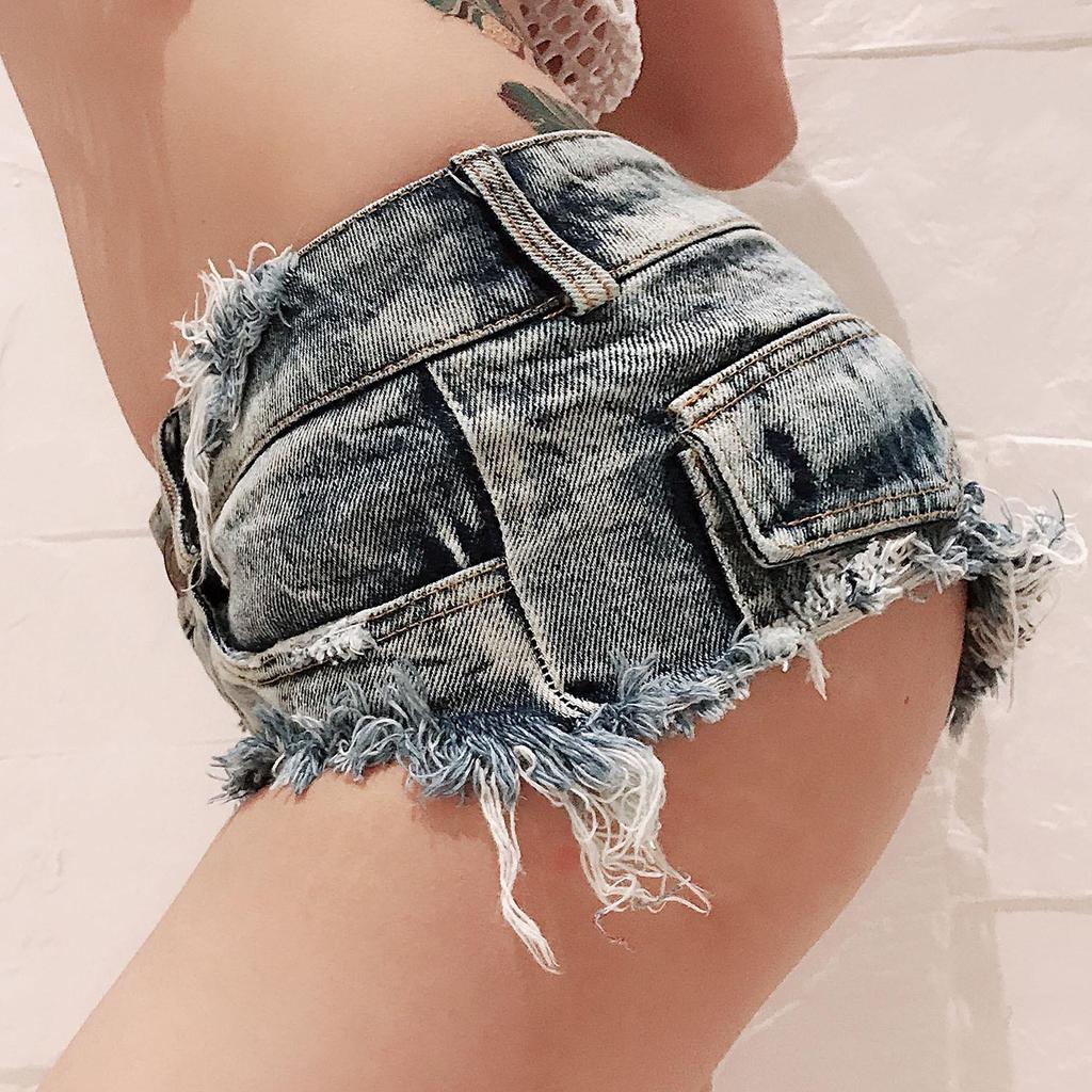 Summer Low-Waist Denim Shorts for Women - Sexy Nightclub Hot Pants DS Performance Wear