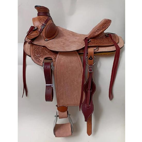 Rough Out Western Leather A Fork Wade Tree Roping Ranch Horse Saddle 12 Inch