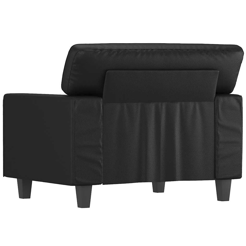 Vidaxl Armchair, Black, 60 Cm, Upholstered In Faux Leather