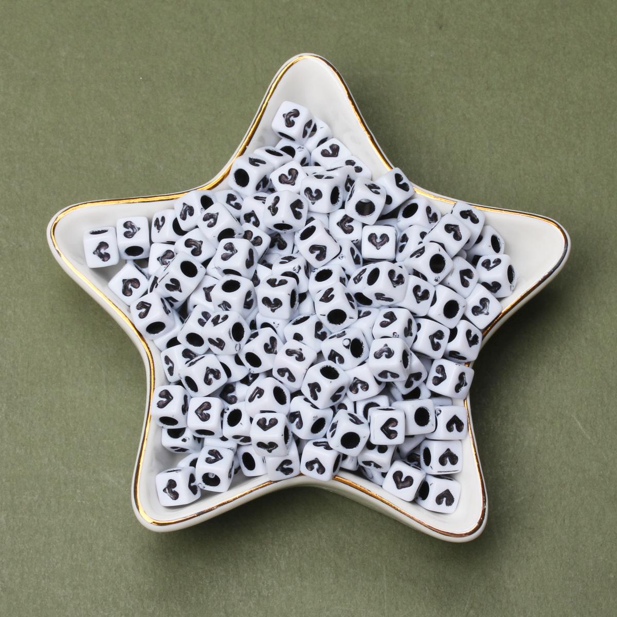 

80 шт. квадратных акриловых бусин Love 6 мм для изготовления ювелирных изделий, браслетов, ожерелий, аксессуаров в форме сердца, своими руками