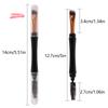 1Pc Mini Dual Ended Makeup Brush for Eyebrow Eyeshadow Eyeliner with Dust-proof Cover - Contouring Cosmetic Tool