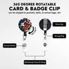 Staff Working Cards Holder With Retractable Long Lanyard And Badge Reel Flower Id Credit Cards Holder Cover For Woman Phone Rope