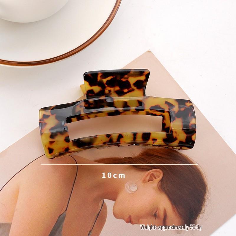 Korean Floral Acetate Medium Claw Clip - Versatile Hair Accessory