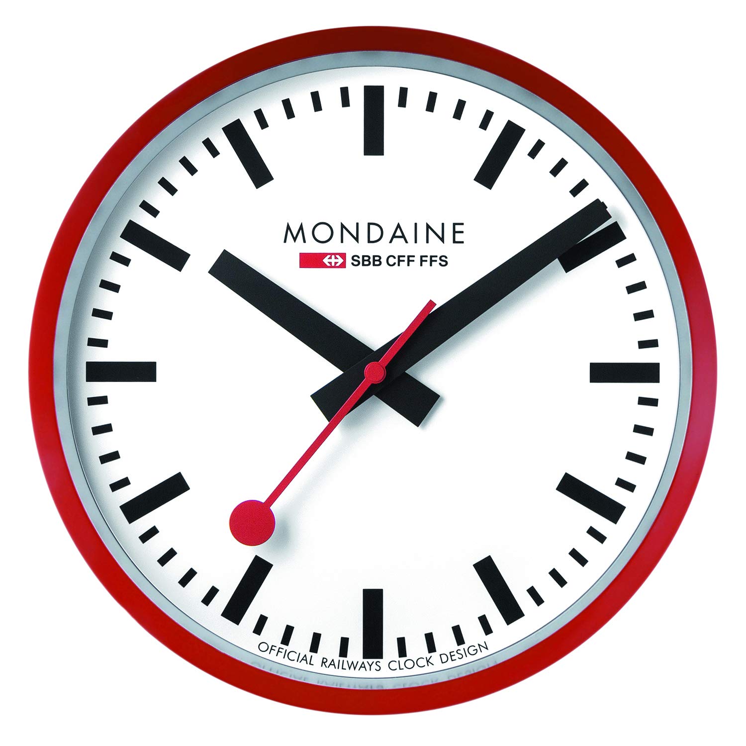 

MONDAINE Wall Clock, Red, A990.CLOCK.11SBC [Used]