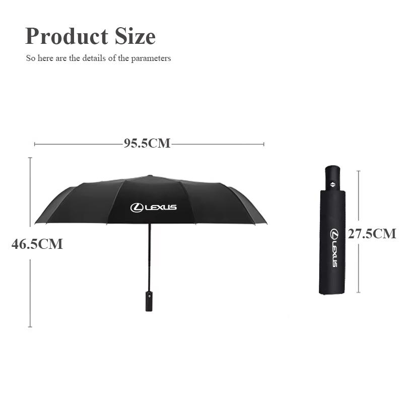 Car Emblem Umbrella Lexus Business Automatic Folding Umbrellas For Lexus GS IS LS500h ES260 ES300h RX350h NX260 UX260 LM LC RZ45