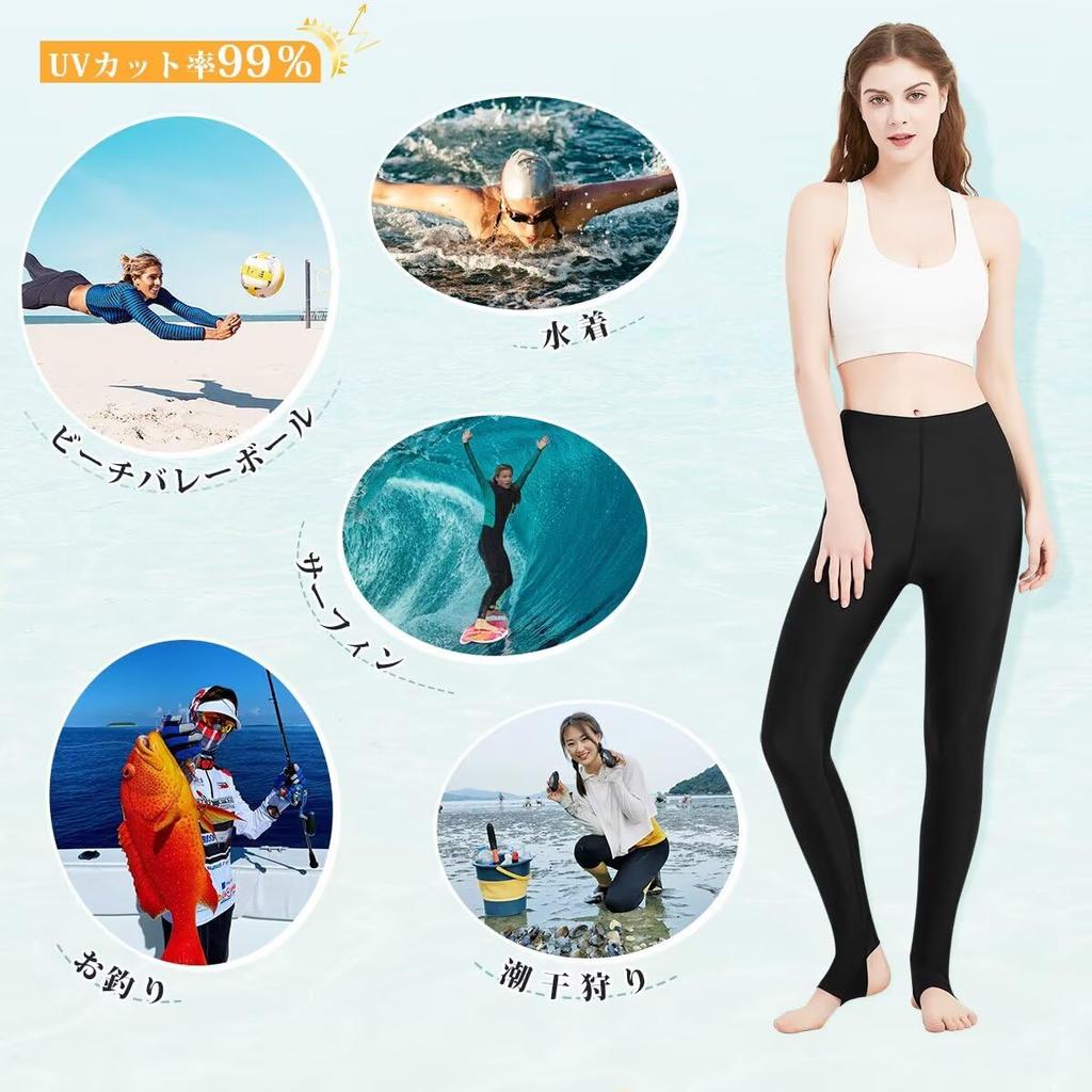 Rovidorx Rash Guard Stretchy Swimsuit Plus Size Compression Sports UV Sun Summer Women's Leggings, Spats, Leggings, Tights, Swimwear, Protection,