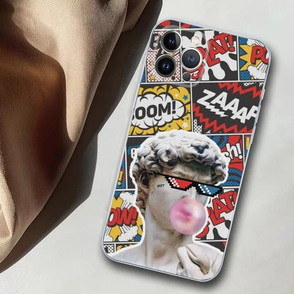 Apple Iphone15 Pro Mobile Phone Case David Statue Mobile Phone Case, Painted Anti-Drop Huawei Anti-Drop Mobile Phone