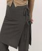 MUSINSA STANDARD WOMAN Women'S Vertical Textured Wrap Skirt Jersey Pants [Grey]