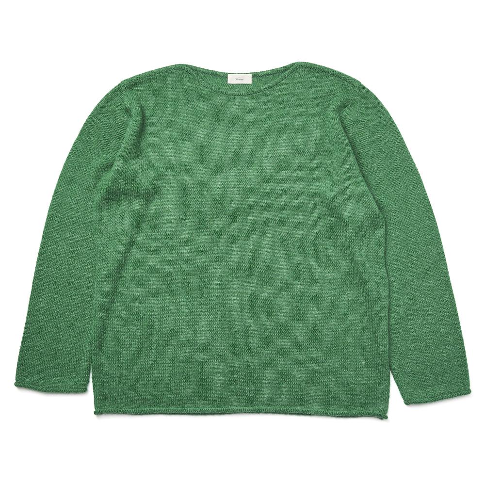 Berno [Casual] Alpaca Piping Crew-Neck Knit Green L